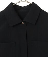 PHBJS03250 GEORGES RECH(小さいサイズ)(メゾン ドゥ サンク) [接触冷感]クロップドストレッチシャツブラウス ライトグレー
