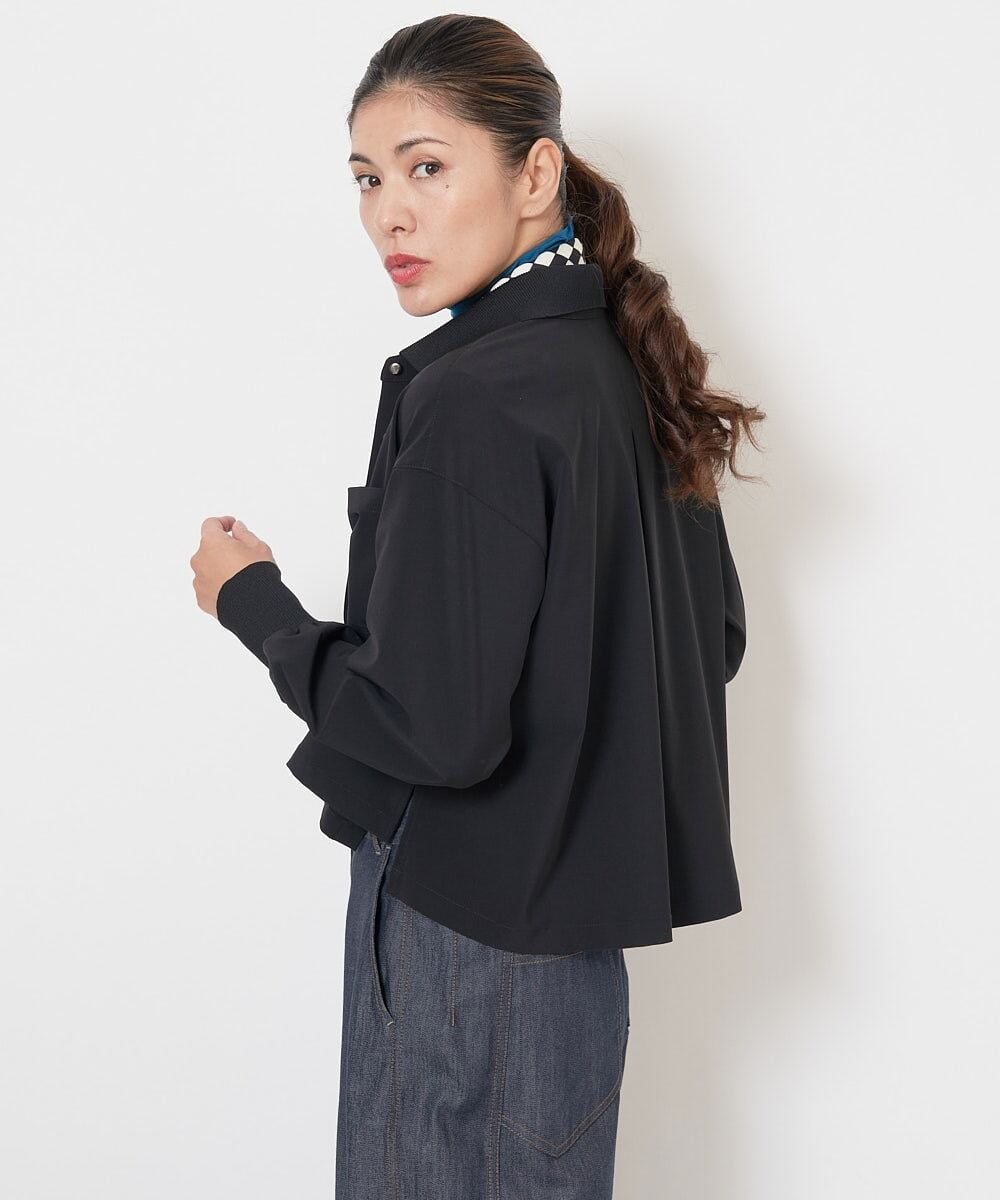 PHBJS03250 GEORGES RECH(小さいサイズ)(メゾン ドゥ サンク) [接触冷感]クロップドストレッチシャツブラウス ライトグレー