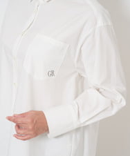 PHBJS18230 GEORGES RECH(小さいサイズ)(メゾン ドゥ サンク) ストレッチポプリンロゴ刺繍シャツ ホワイト