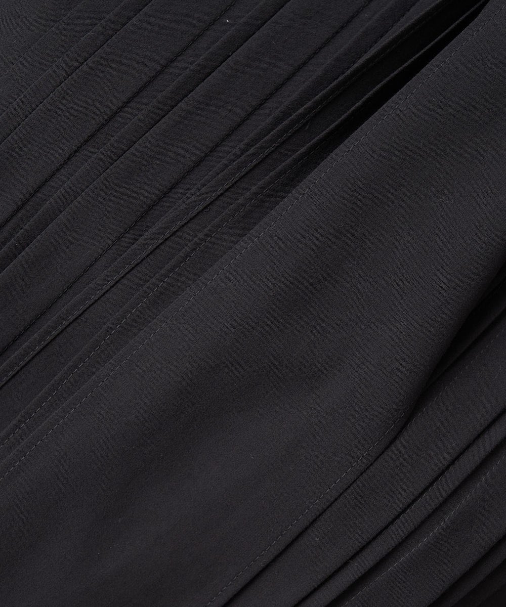 PHBJS36290 GEORGES RECH(小さいサイズ)(メゾン ドゥ サンク) ピンタック2WAYボウタイチュニックブラウス ブラック