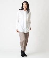 PHBJS36290 GEORGES RECH(小さいサイズ)(メゾン ドゥ サンク) ピンタック2WAYボウタイチュニックブラウス ブラック