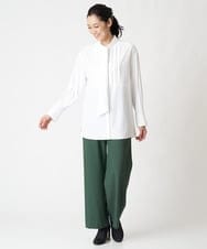 PHBJS36290 GEORGES RECH(小さいサイズ)(メゾン ドゥ サンク) ピンタック2WAYボウタイチュニックブラウス ブラック