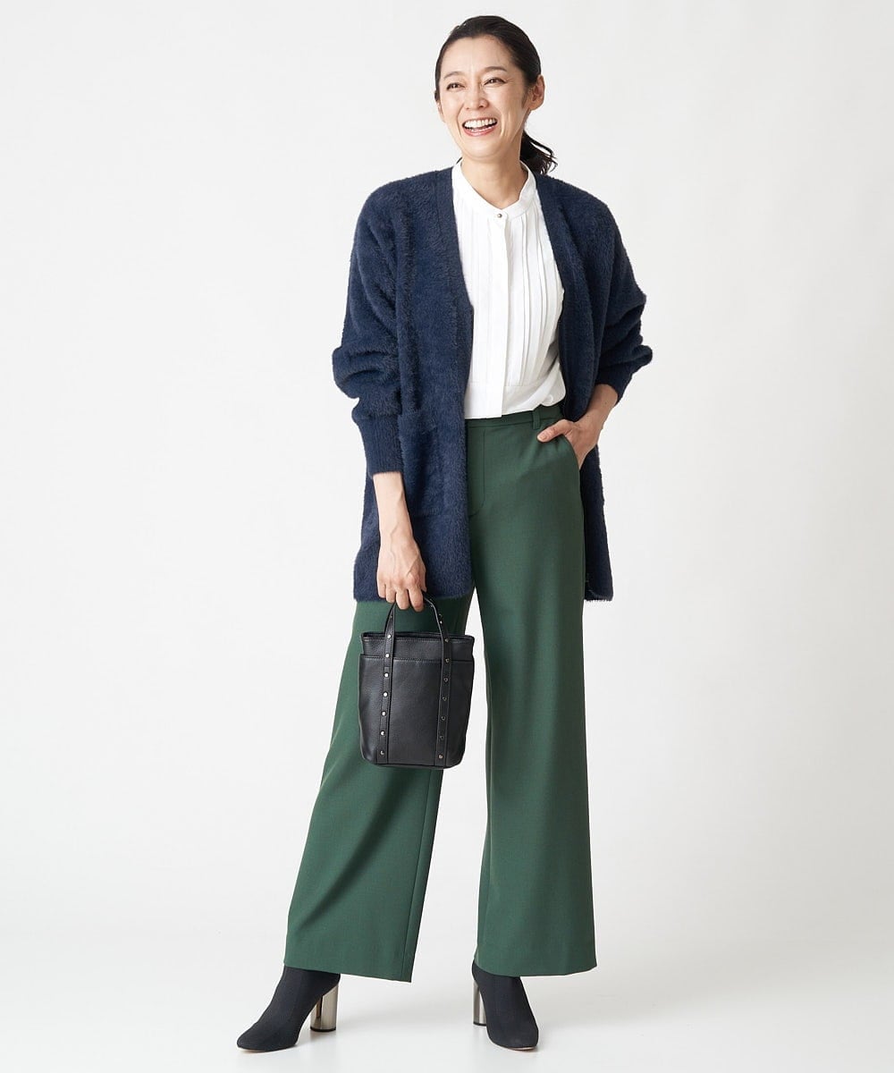 PHBJS36290 GEORGES RECH(小さいサイズ)(メゾン ドゥ サンク) ピンタック2WAYボウタイチュニックブラウス ブラック
