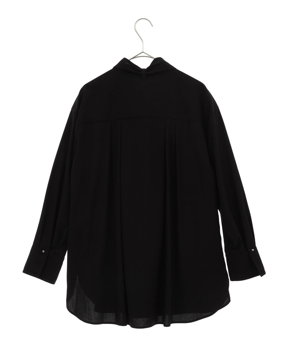 PHBJS36290 GEORGES RECH(小さいサイズ)(メゾン ドゥ サンク) ピンタック2WAYボウタイチュニックブラウス ブラック