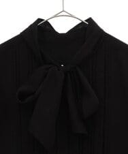 PHBJS36290 GEORGES RECH(小さいサイズ)(メゾン ドゥ サンク) ピンタック2WAYボウタイチュニックブラウス ブラック