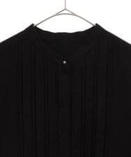 PHBJS36290 GEORGES RECH(小さいサイズ)(メゾン ドゥ サンク) ピンタック2WAYボウタイチュニックブラウス ブラック