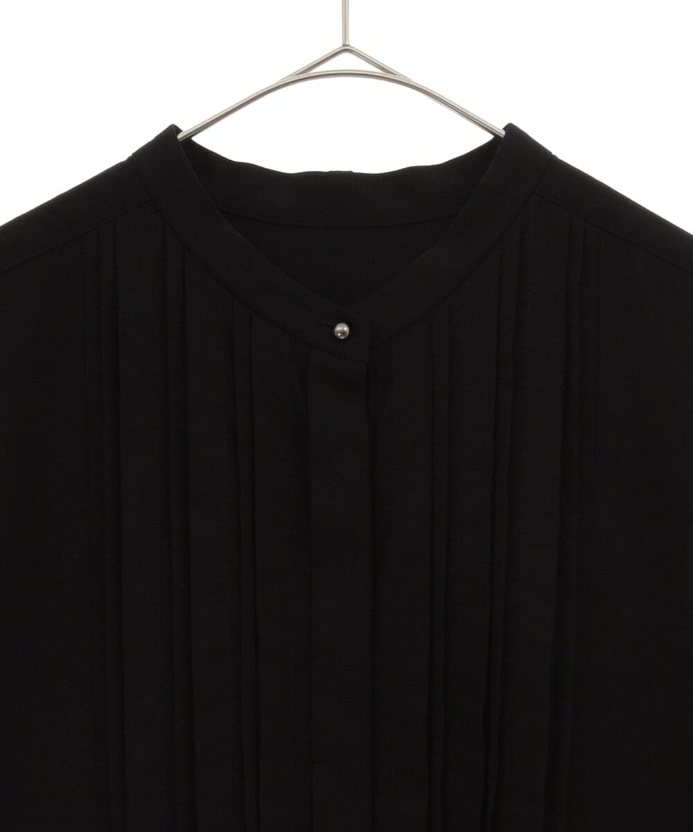 PHBJS36290 GEORGES RECH(小さいサイズ)(メゾン ドゥ サンク) ピンタック2WAYボウタイチュニックブラウス ブラック