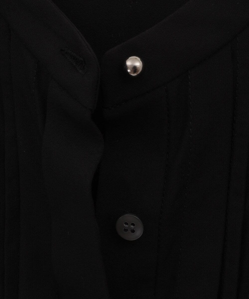 PHBJS36290 GEORGES RECH(小さいサイズ)(メゾン ドゥ サンク) ピンタック2WAYボウタイチュニックブラウス ブラック