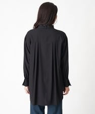 PHBJS36290 GEORGES RECH(小さいサイズ)(メゾン ドゥ サンク) ピンタック2WAYボウタイチュニックブラウス ブラック