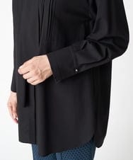 PHBJS36290 GEORGES RECH(小さいサイズ)(メゾン ドゥ サンク) ピンタック2WAYボウタイチュニックブラウス ブラック