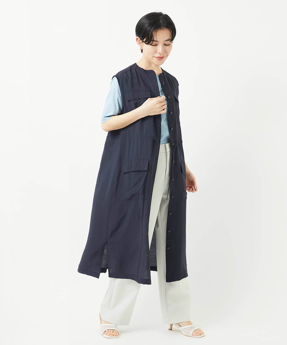 PHEGA05390 GEORGES RECH(小さいサイズ)(メゾン ドゥ サンク) ジレワンピース ネイビー