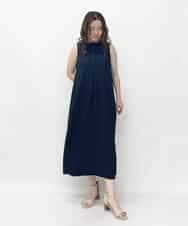 PHEGQ48330 GEORGES RECH(小さいサイズ)(メゾン ドゥ サンク) 【セットアップ対応】ピンストライプノースリーブワンピース ネイビー