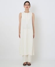 PHEGQ48330 GEORGES RECH(小さいサイズ)(メゾン ドゥ サンク) 【セットアップ対応】ピンストライプノースリーブワンピース ホワイト