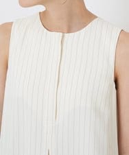 PHEGQ48330 GEORGES RECH(小さいサイズ)(メゾン ドゥ サンク) 【セットアップ対応】ピンストライプノースリーブワンピース ホワイト