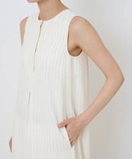 PHEGQ48330 GEORGES RECH(小さいサイズ)(メゾン ドゥ サンク) 【セットアップ対応】ピンストライプノースリーブワンピース ホワイト