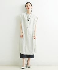 PHEGS35390 GEORGES RECH(小さいサイズ)(メゾン ドゥ サンク) [日本製]ビッグシルエットドレープワンピース   ライトグレージュ