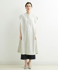 PHEGS35390 GEORGES RECH(小さいサイズ)(メゾン ドゥ サンク) [日本製]ビッグシルエットドレープワンピース   ライトグレージュ
