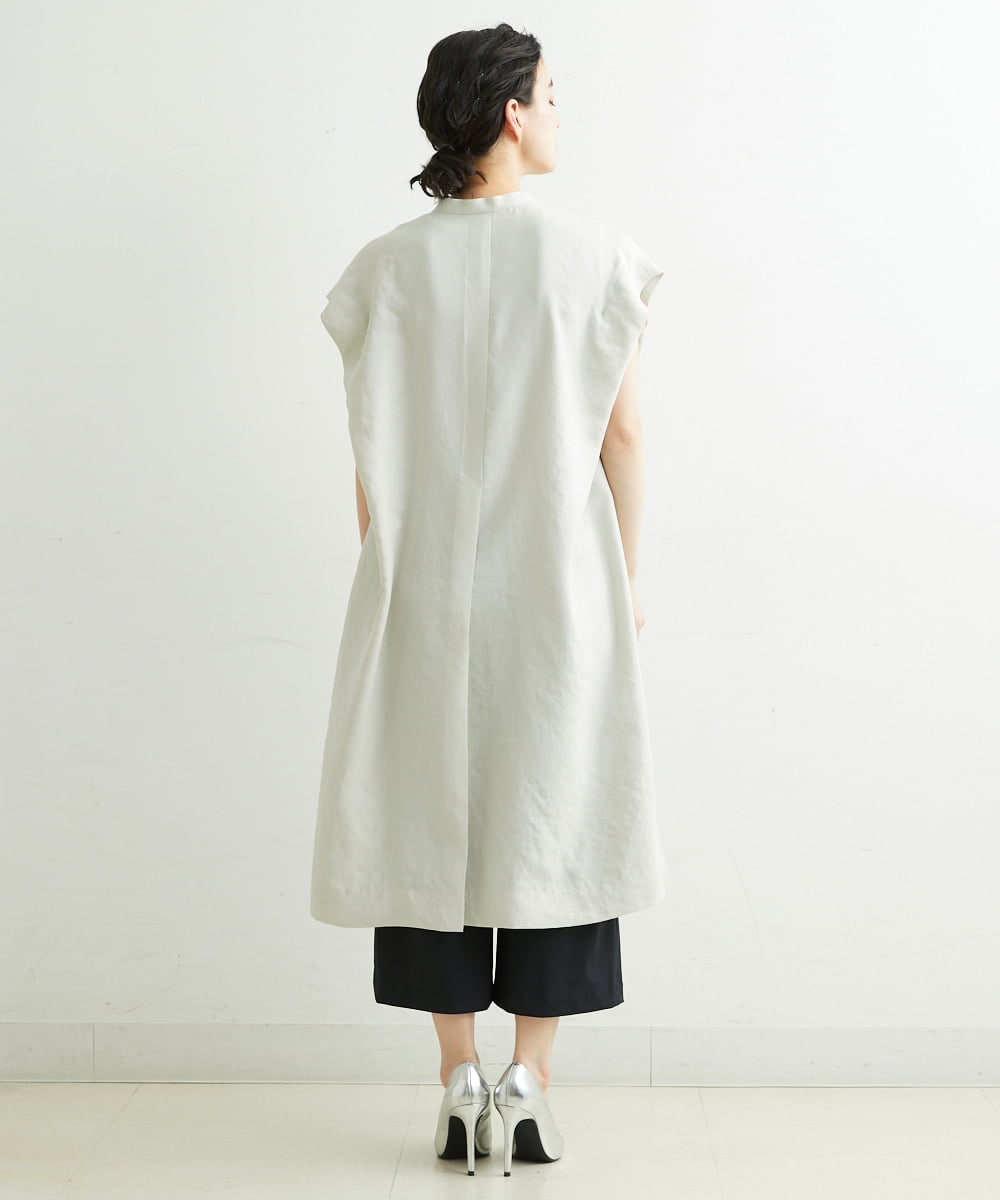 PHEGS35390 GEORGES RECH(小さいサイズ)(メゾン ドゥ サンク) [日本製]ビッグシルエットドレープワンピース   ライトグレージュ