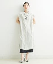 PHEGS35390 GEORGES RECH(小さいサイズ)(メゾン ドゥ サンク) [日本製]ビッグシルエットドレープワンピース   ライトグレージュ