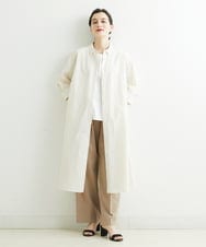 PHEGS36430 GEORGES RECH(小さいサイズ)(メゾン ドゥ サンク) [日本製]2WAYスリーブストライプシャツワンピース ライトブルー系