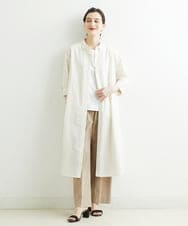PHEGS36430 GEORGES RECH(小さいサイズ)(メゾン ドゥ サンク) [日本製]2WAYスリーブストライプシャツワンピース ライトブルー系