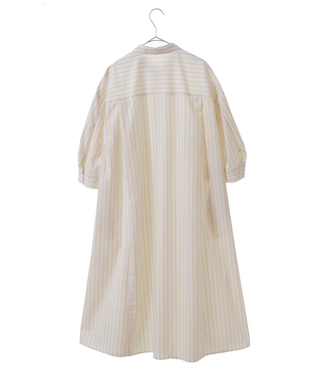 PHEGS36430 GEORGES RECH(小さいサイズ)(メゾン ドゥ サンク) [日本製]2WAYスリーブストライプシャツワンピース ライトブルー系