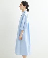 PHEGS36430 GEORGES RECH(小さいサイズ)(メゾン ドゥ サンク) [日本製]2WAYスリーブストライプシャツワンピース ライトブルー系