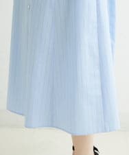 PHEGS36430 GEORGES RECH(小さいサイズ)(メゾン ドゥ サンク) [日本製]2WAYスリーブストライプシャツワンピース ライトブルー系