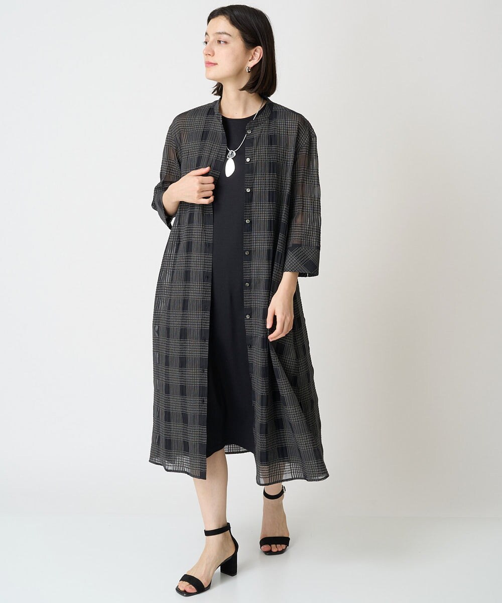 2点セット]ツインセットチェックシャツワンピース(ワンピース