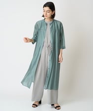 PHEGX61360 GEORGES RECH(小さいサイズ)(メゾン ドゥ サンク)  [2点セット]シアーツインセットシャツワンピース グリーン