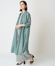 PHEGX61360 GEORGES RECH(小さいサイズ)(メゾン ドゥ サンク)  [2点セット]シアーツインセットシャツワンピース グリーン