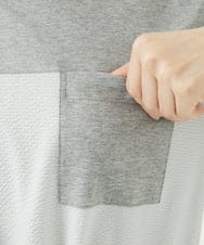 PHEHA55450 GEORGES RECH(小さいサイズ)(メゾン ドゥ サンク) [接触冷感/吸汗速乾]サッカーシャドーギンガムワンピース ライトグレー