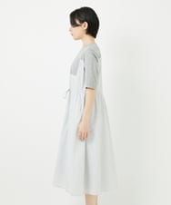 PHEHA55450 GEORGES RECH(小さいサイズ)(メゾン ドゥ サンク) [接触冷感/吸汗速乾]サッカーシャドーギンガムワンピース ライトグレー