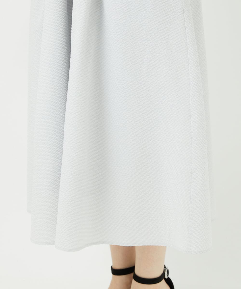 PHEHA55450 GEORGES RECH(小さいサイズ)(メゾン ドゥ サンク) [接触冷感/吸汗速乾]サッカーシャドーギンガムワンピース ライトグレー