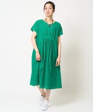 PHEHA56390 GEORGES RECH(小さいサイズ)(メゾン ドゥ サンク) コットンエンブロイダリーワンピース グリーン