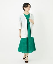 PHEHA56390 GEORGES RECH(小さいサイズ)(メゾン ドゥ サンク) コットンエンブロイダリーワンピース グリーン