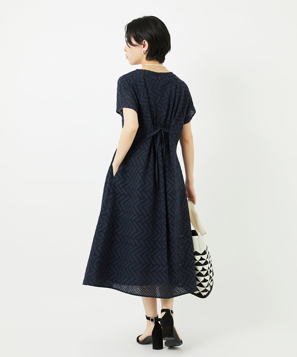 PHEHA56390 GEORGES RECH(小さいサイズ)(メゾン ドゥ サンク) コットンエンブロイダリーワンピース グリーン