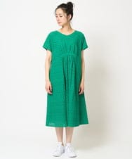 PHEHA56390 GEORGES RECH(小さいサイズ)(メゾン ドゥ サンク) コットンエンブロイダリーワンピース グリーン
