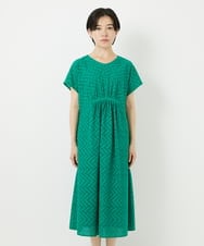 PHEHA56390 GEORGES RECH(小さいサイズ)(メゾン ドゥ サンク) コットンエンブロイダリーワンピース グリーン