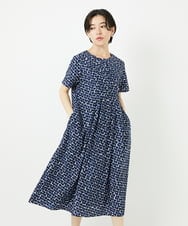 PHEHA57490 GEORGES RECH(小さいサイズ)(メゾン ドゥ サンク) ジオメトリックワンピース ネイビー