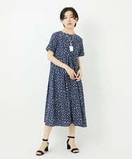 PHEHA57490 GEORGES RECH(小さいサイズ)(メゾン ドゥ サンク) ジオメトリックワンピース ネイビー