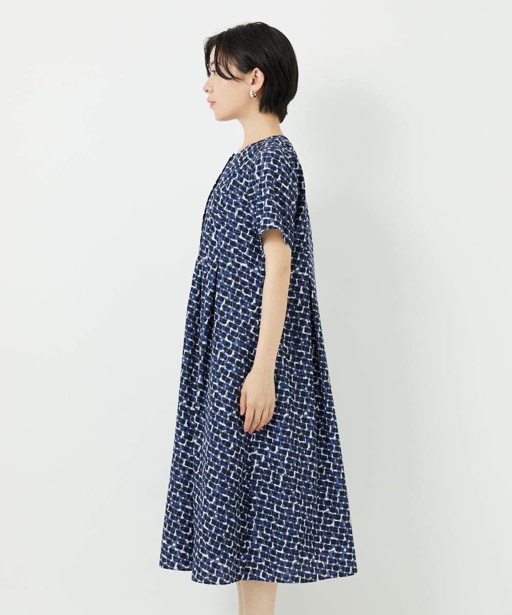 PHEHA57490 GEORGES RECH(小さいサイズ)(メゾン ドゥ サンク) ジオメトリックワンピース ネイビー