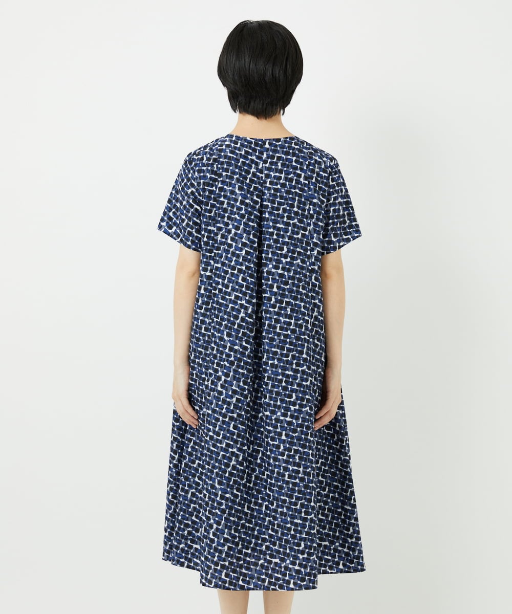 PHEHA57490 GEORGES RECH(小さいサイズ)(メゾン ドゥ サンク) ジオメトリックワンピース ネイビー