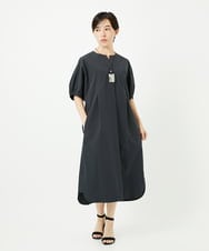 PHEHB06360 GEORGES RECH(小さいサイズ)(メゾン ドゥ サンク) [撥水加工]撥水タフタドルマンスリーブワンピース ダークグレー