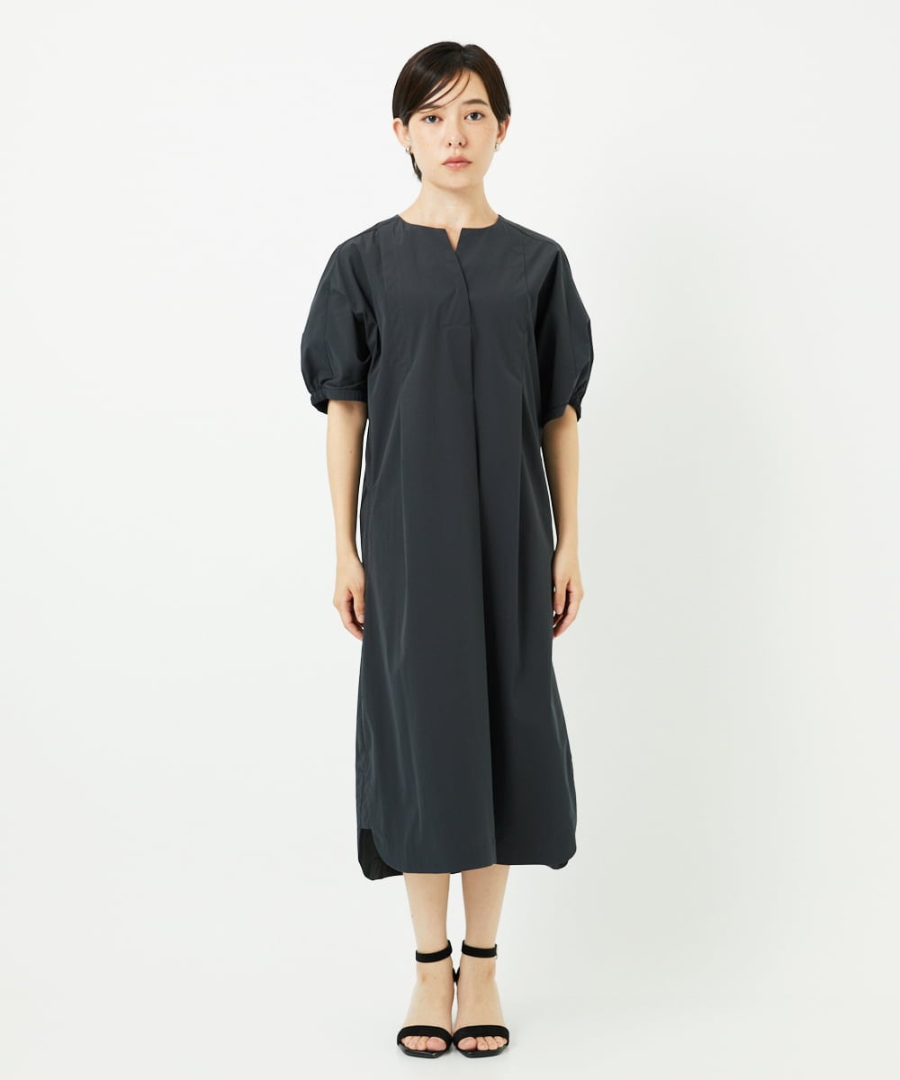 PHEHB06360 GEORGES RECH(小さいサイズ)(メゾン ドゥ サンク) [撥水加工]撥水タフタドルマンスリーブワンピース ダークグレー
