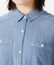 PHEHD41290 GEORGES RECH(小さいサイズ)(メゾン ドゥ サンク) ライトデニムシャツワンピース ライトブルー