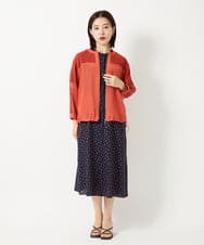 PHEHD43360 GEORGES RECH(小さいサイズ)(メゾン ドゥ サンク) スクエアドットバンドカラーワンピース ネイビー