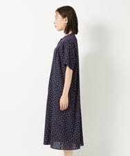 PHEHD43360 GEORGES RECH(小さいサイズ)(メゾン ドゥ サンク) スクエアドットバンドカラーワンピース ネイビー