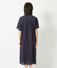 PHEHD43360 GEORGES RECH(小さいサイズ)(メゾン ドゥ サンク) スクエアドットバンドカラーワンピース ネイビー