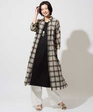 PHEHE63430 GEORGES RECH(小さいサイズ)(メゾン ドゥ サンク) シアーチェックレイヤードワンピース アイボリー